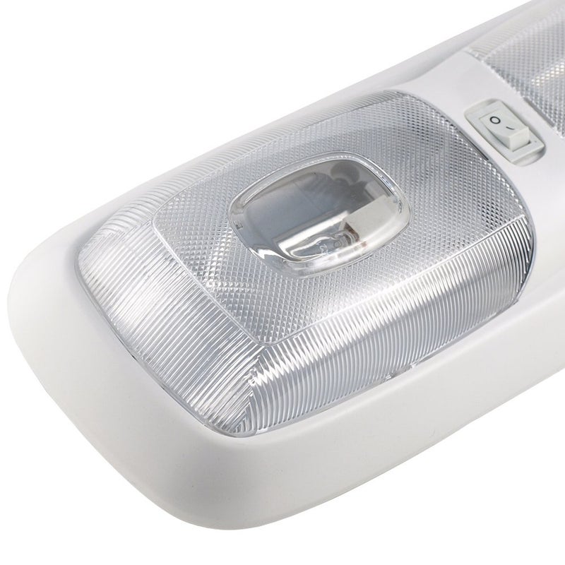 Lumitronics RV Euro Style 12V Interior Double Dome Light - Trailer Camper Interior Lighting - On/Off Switch - Image 2
